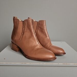 Rag & Bone Walker Pull On Chelsea Boots Tan Brown Leather Women's Size 40